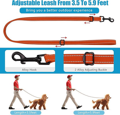 Martingale Dog Collar and Leash Set Martingale Collars for Dogs Reflective Martingale Collar for Small Medium Large Dogs(Orange&M)