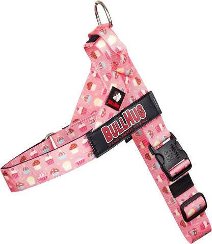 BULLHUG Adjustable Dog Harness– No Pull, No Choke – for English Bulldogs, French Bulldogs, Pugs & Broad-Chested Breeds – Easy, Safe Walks (Cupcake, XS)