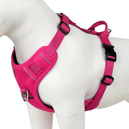 Plutus Pet No Pull Dog Harness, Reflective Adjustable Dog Vest Harness with Handle, Escape Proof, Soft Padded for Small Medium Large Dogs (Hot Pink, XS)