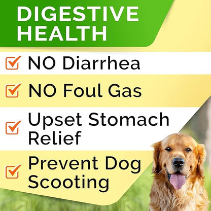 StrellaLab Dog Probiotics Treats for Picky Eaters - Digestive Enzymes + Prebiotics - Chewable Fiber Supplement - Allergy, Diarrhea, Gas, Constipation, Upset Stomach Relief - Improve Digestion&Immunit