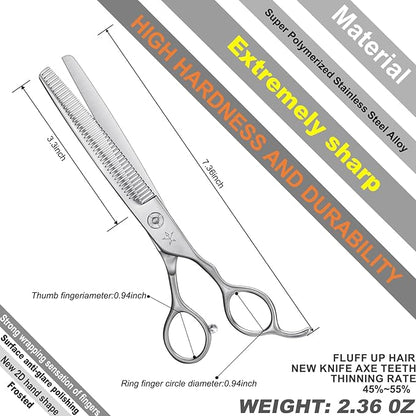 High-end Professional Dog Grooming Thinning Scissors Teeth Cutting Blending Shears Pet Texturizing Shears 7 Inch Extremely Very Sharp Stainless Steel Alloy For Cat Other Animals Groomer