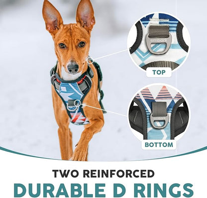 Embark Adventure Dog Harness, Reflective Trim XL Dog Harness for Extra Large Dogs No Pull - Military Grade Nylon, 2 Leash Clips & Gel Lined Handle.
