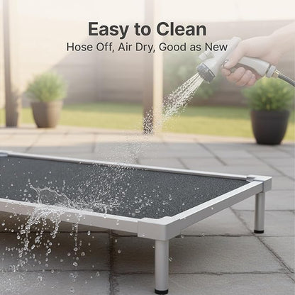 Pronest Elevated Dog Bed Medium Size Dog, Chew Proof Aluminum Alloy Heavy Duty Dog Supplies Cooling Raised Pet Cot Indestructible with Anti-Rust Washable Assembly for Crate Outdoor-40.6"x 28.7" x 7"