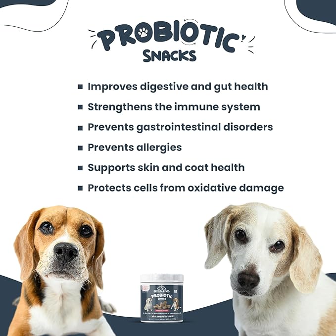 Bruno & Lukas Probiotic Chews for Dogs – Digestive Health & Gut Flora Support – Dog Probiotics for Diarrhea, Loose Stools, Itchiness & Immune Support – 90 Chews, Made in USA