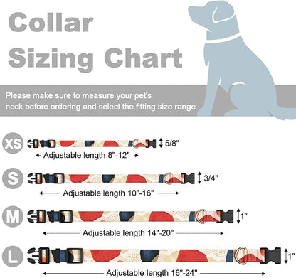 Rnivvi Dog Collar for Large Dogs, Cute Heavy Duty Adjustable Puppy Collar with Quick Release Buckle for Boy Girl & Female, Pet Accessories for Walking Running, L Length 1" Width, Abstract Art