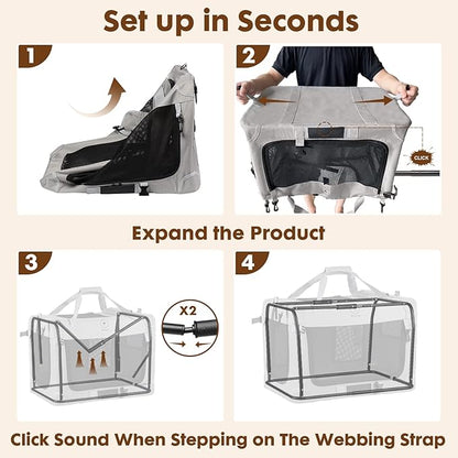 PEGIC Extra Large Cat Carrier for 2 Cats, Portable Soft Sided Large Pet Carrier for Traveling, Indoor and Outdoor Uses, 24"×16"×16"