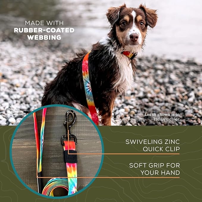 Wilderdog Waterproof Dog Leash - Repels Water & Dirt - Tie Dye