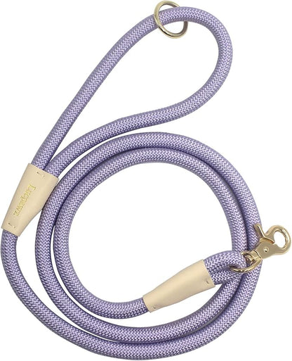 Lobster Snap Pet Leash 5FT, Special Strong Nylon Rope Dog Leash, Solid Color Rope Dog Lead for All Breeds(Purple,5ft*10mm)