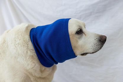FDANDADE Dog Ear Muffs for Noise Cancelling, Ear Covers Outdoor Activities Neck Snood for Dog (Blue L)