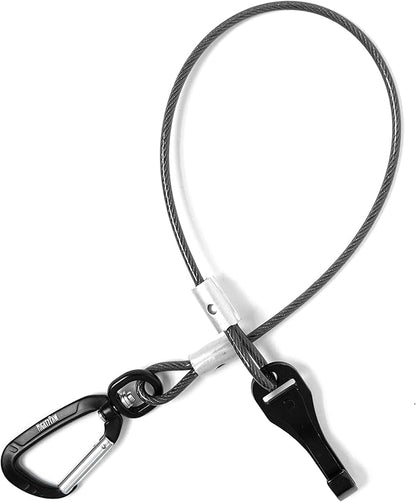 Mighty Paw Dog Seat Belt - Chew-Proof Metal Safety Restraint - Steel Braided Vehicle Tether - Rock Climbers Carabiner Included - Pet Car Leash Seat Belts - Dogs Car Safety Harness -Black, 40cm