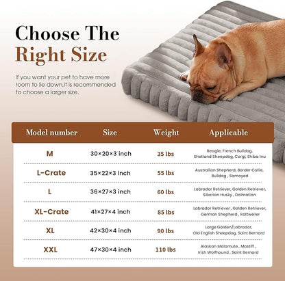 Cozila Extra Large Dog Bed for Crate, Orthopedic Dog Bed with Waterproof Lining, Soft Short Plush Surface & Egg Crate Foam, Machine Washable Pet Bed with Removable Cover & Anti Slip Bottom