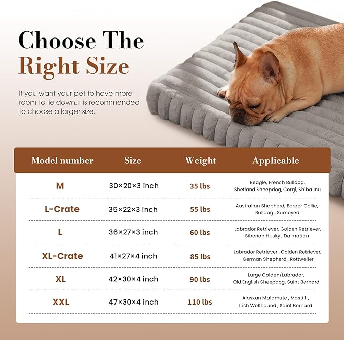 Cozila Dog Beds for Large Sized Dog, Orthopedic Pet Bed with Waterproof Lining, Soft Short Plush Surface & Egg Crate Foam, Machine Washable Pet Bed with Removable Cover & Anti Slip Bottom