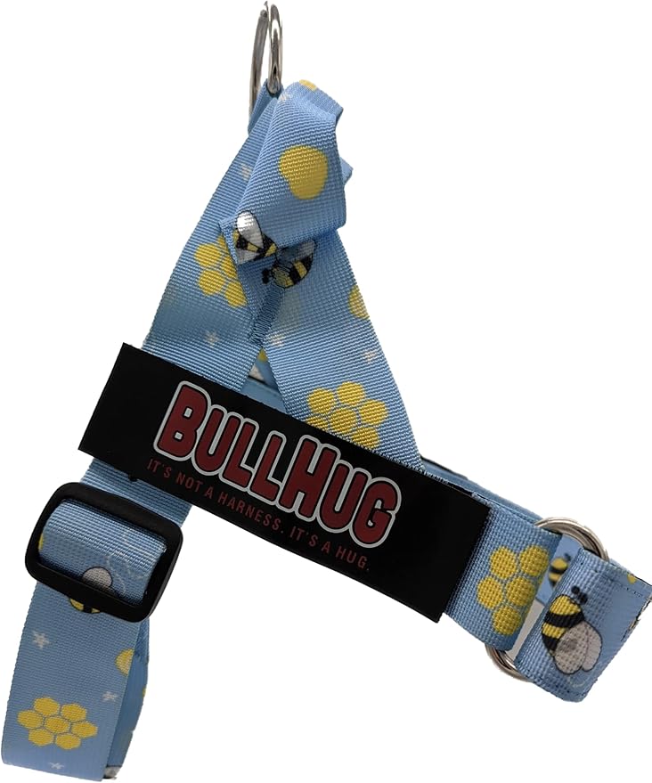 BULLHUG Adjustable Dog Harness– No Pull, No Choke – for English Bulldogs, French Bulldogs, Pugs & Broad-Chested Breeds – Easy, Safe Walks (Bumble BEE, XS)