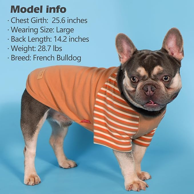 KYEESE 2Pack Dog Sweater, Soft Pet Sweatshirt Pullover Stretchy Dog Sweater for Small Dogs Girl Boy, Lightweight Fleece Pet Shirt Clothes with Sleeves, L