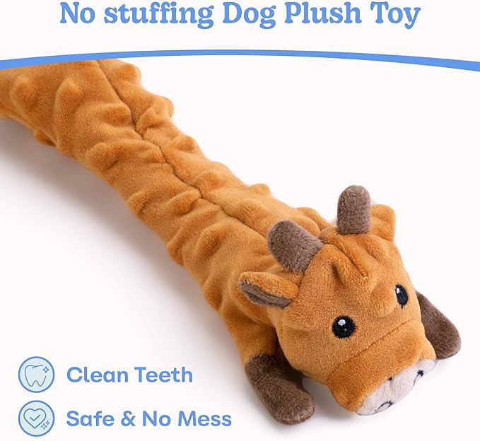 SHARLOVY Dog Squeaky Toy, Bubble Plush Puppy Teething Pet Toy, Crinkle No Stuffing Animals Dog Toy, Doggies Chew for Large Small Medium Breeds