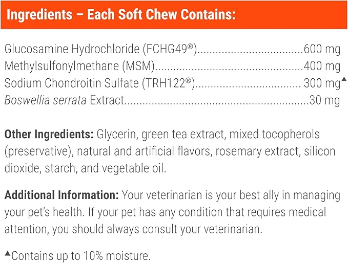 Nutramax Laboratories Cosequin DS Plus MSM Professional Line for Dogs, 60 Soft Chews
