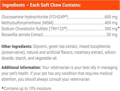 Nutramax Laboratories Cosequin DS Plus MSM Professional Line for Dogs, 60 Soft Chews