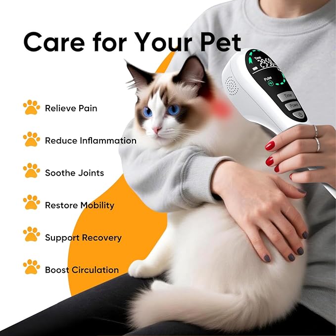 GOYOJO Red Light Therapy for Dogs – LED Light Device with Stand, 650nm*14, 808nm*4 & 980nm*2 Red Light for Joint Support, Mobility & Skin Wellness in Pets