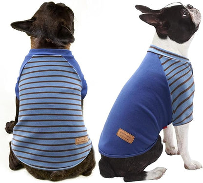 KYEESE 2Pack Dog Sweater, Soft Pet Sweatshirt Stretchy Pullover Dog Sweater for Small Dogs Boy, Lightweight Fleece Pet Shirt Clothes with Sleeves, L