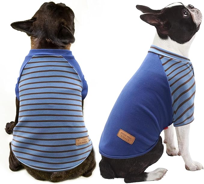 KYEESE 2Pack Small Dog Sweater, Soft Puppy Sweatshirt Stretchy Pullover Dog Sweater for Small Dogs Boy, Lightweight Fleece Cat Shirt Pet Clothes with Sleeves, S