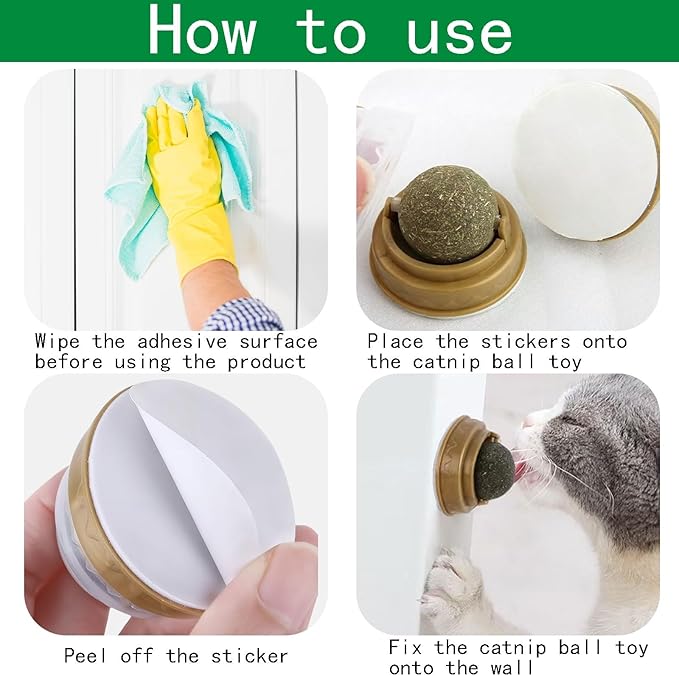 FixItRight 16 Pcs Adhesive Pads for Catnip Balls – Strong Double-Sided Replacement Pad Compatible with Most Wall-Mounted Catnip Balls – Double-Sided Adhesive Pads for Drawer, Door, Fridge, Toilet