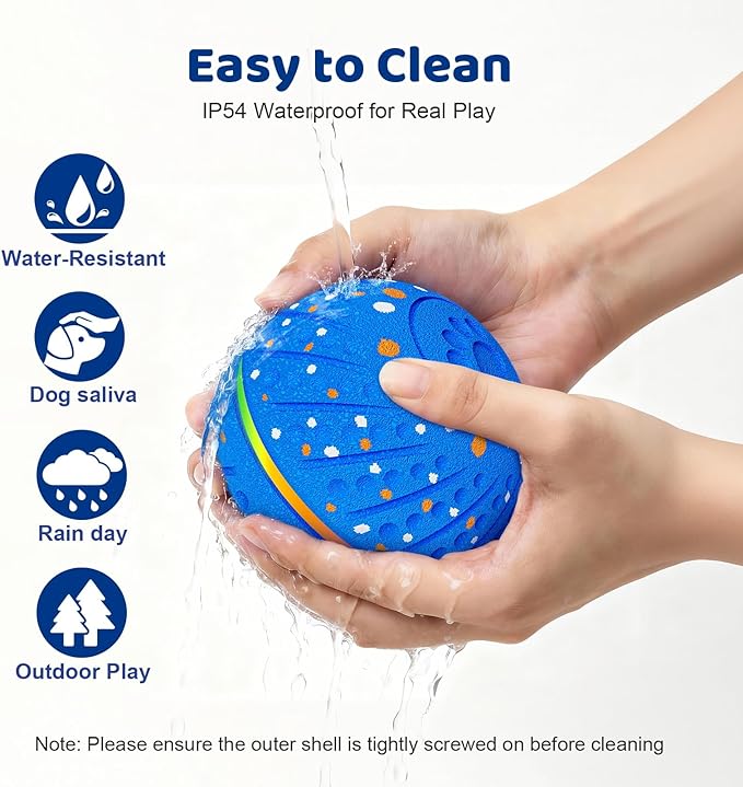 Sankell Interactive Dog Toys Ball - Smart Moving Bouncing Dog Ball with RGB Lights, E-TPU Material, 3 Play Modes Automatic Rolling Dogs Toy for Small Medium Dogs Keep Them Busy(Blue)