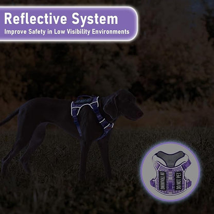 Tactical Dog Harness X-Large No Pull Easy Walker, Escape Proof Harness Vest with Handle, Reflective Vest with 2 Leash Clips and 3 Buckles, Newfoundland Alaska German Shepherd Mastiffs, XL