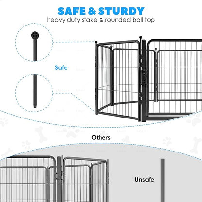 FreePet Dog Playpen for Indoor, Yard, RV Camping, 24 inch 8 Panels for Small and Puppy Dogs, Black│Patented (Black, 24 inch, 8 Panels)