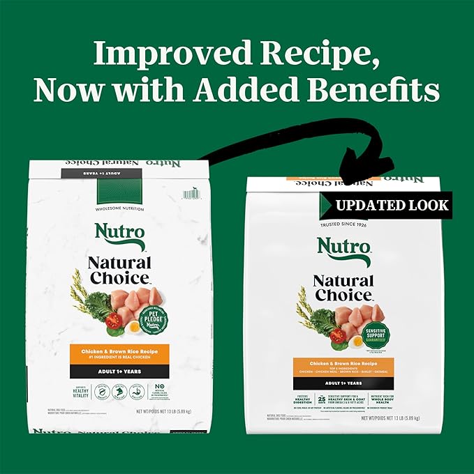 Nutro Natural Choice Adult Dry Dog Food, Chicken & Brown Rice Recipe, 13 lb. Bag