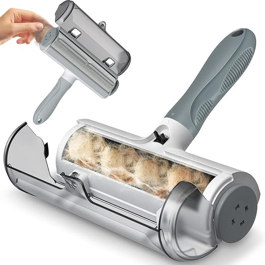 Belife Pet Hair Remover Roller Reusable Lint Roller for Dog and Cat Hair, Multi-Surface Pet Hair Removal Tool for Couch, Furniture, Carpet, Clothes, Bedding (Gray)