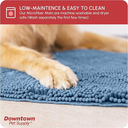 My Doggy Place Dog Mud Mat, 60" x 36" Faded Denim – Thick Microfiber Entry Rug for Snow, Mud & Salt – Absorbent, Quick-Dry, Washer-Safe & Non-Slip, X-Large