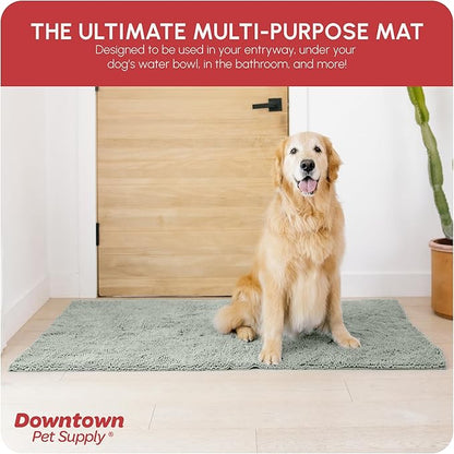 My Doggy Place Dog Mud Mat, 60" x 36" Light Gray – Thick Microfiber Entry Rug for Snow, Mud & Salt – Absorbent, Quick-Dry, Washer-Safe & Non-Slip, X-Large