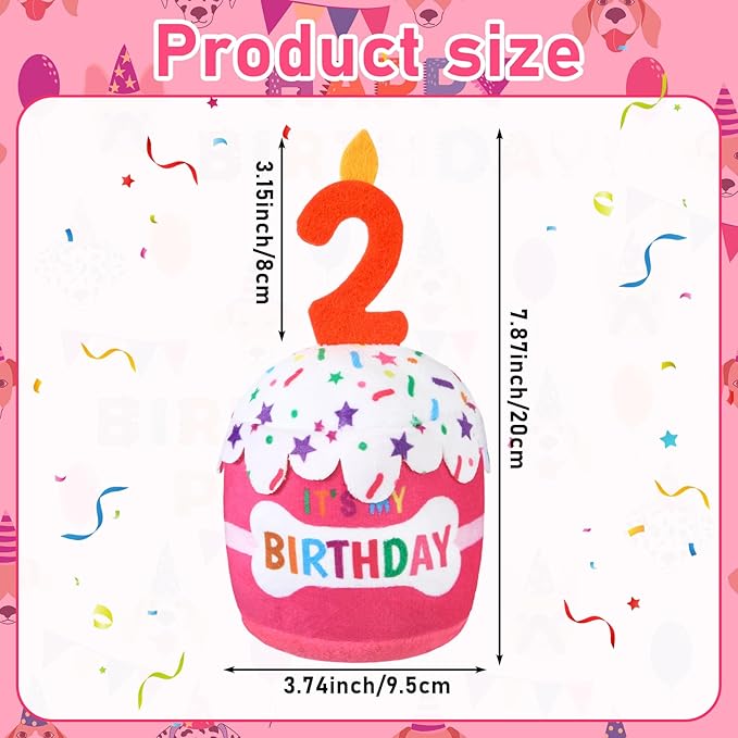 Dog Birthday Cake Toy Accessories for Girl Boy Gifts, Squeaky Plush Toy for Dog Birthday Party Decor Favor for Large, Medium and Small Dogs(2nd,Pink)