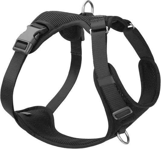 No Pull Dog Harness for Small Medium Large Dogs - Adjustable 2 Layer Mesh Dog Vest with Dual Clip, Escape Proof, Quick Release, Lightweight Breathable Mesh for Walking Hiking (Black,XL)