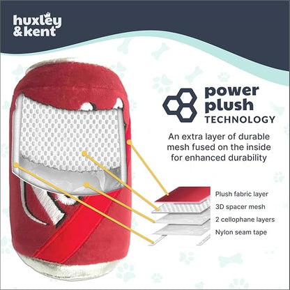 Huxley & Kent Funny Dog Toy w/Squeaker – Power Plush Squeaky Dog Toys for Small, Medium & Large Dogs – Soft Stuffed Animal for Indoor Play & Fetch - Hairball Cinnamon Whiskey, Large