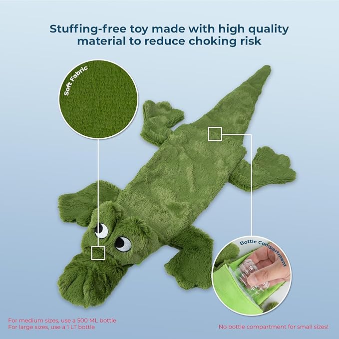 Best Pet Supplies Squeaky Dog Toys with Soft Durable Fabric for Small, Medium and Large Pets Interactive Toy for Indoor Play, Supports Active Biting and Play - Alligator, Large