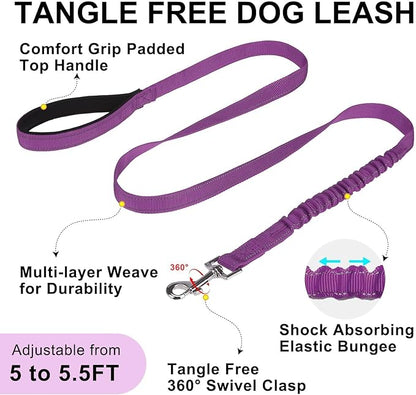 BEAUTYZOO No Pull Dog Harness Medium Sized Dog, Breathable Mesh Padded Dog Harness and Leash Set, Adjustable Reflective Escape Proof Dog Vest Harnessss Quick Fit for Training Walking, Purple M