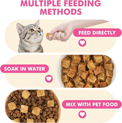 Puddonio Freeze Dried Cats & Dogs Raw Treats, All Natural Single Ingredient Salmon, High Protein Healthy Pet Training Treats or Food Topper, 10.6 oz