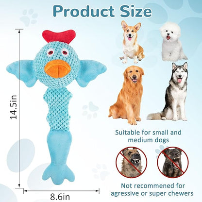 Fuufome Squeaky Dog Toys for Medium and Small Dogs-Interactive Tug of War Toy for Puppy Teething,Great Plush Dog Toy for Dogs to Keep Them Busy