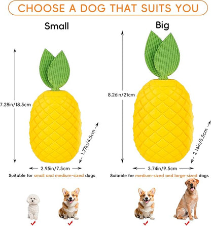 Pineapple Dog Toys for Aggressive Chewers, Indestructible Chew Toy with Squeaker for Large Dogs - Durable Rubber Puppy Teething & Interactive Play