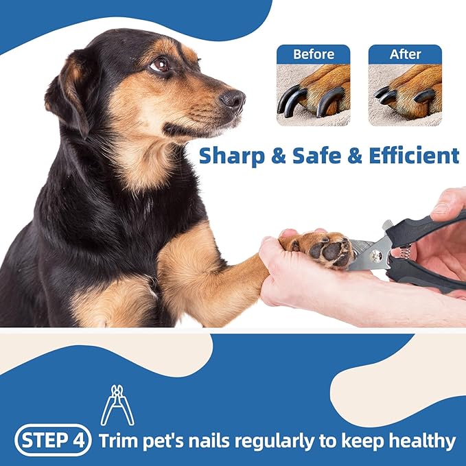 KUEIOX Dog Brush for Shedding,7 PCS Pet Grooming Brush Kit to De-fur & Hair Slicker Deshedding Brushes with Undercoat Rake Comb Bath Brush&Nail Clipper for Grooming Short Long Haired Dogs Cats Blue