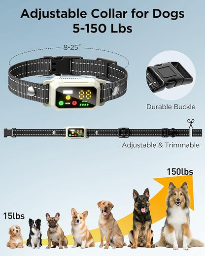BLACKDOG Military Dog Shock Collar - 4200ft Dog Training Collar with Remote, 4 Training Modes, Flashlight & Strobe, 3-Month Battery, IP67 Waterproof Dog E Collar for All Breeds 5-150lbs (Beige)