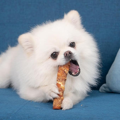MON2SUN Dog Treats 5 Inch Chicken Wrapped Smoked Stuffed Rawhide Rolls with Chicken Liver, Rawhide Chews for Small and Medium Dogs, 21.2 oz (12 Count)