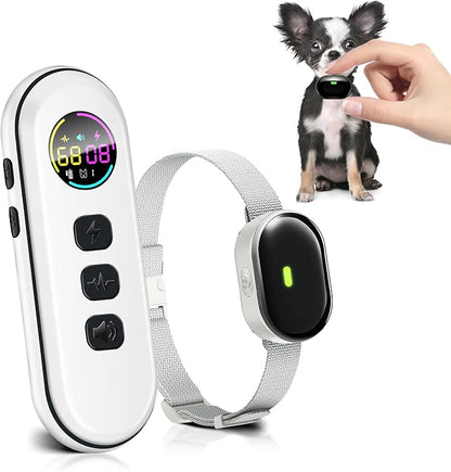 Ultra-Small Dog Shock Collar with Remote, Ultra-Light & Thin Dog Training Collar, Tailored for Small Dogs 5-15lbs & Medium Dogs, 198-Level Precise Control, Waterproof, Rechargeable (Not Auto Collar)