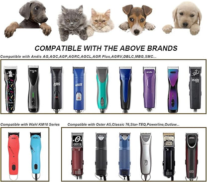 Audoc 10 Blades Dog Grooming Blades Compatible with Andis/Oster A5/Wahl KM-10 Series Dog Clippers,Detachable Clipper Replacement Blade (6PCS Black-#10+30+40+4FC+5FC+7FC)