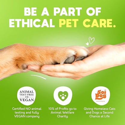 Lick-Safe Daily Pet Wipes for Dogs & Cats - Vet-Approved & Hypoallergenic - Cleans Mud, Odor & Dander - Wipes for Paws, Face & Butt - 10% to Charity - Earth-Friendly & Unscented Cleaning - Pack of 200