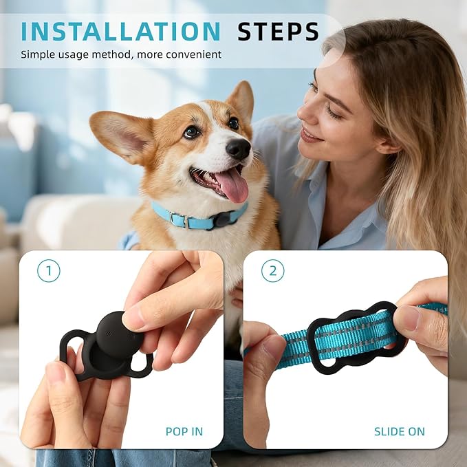 1 Pack Google Android GPS Dog Collar, Mini Dog GPS Tracker, Smart Pet Activity Tracker, No Subscription, GPS Cat Collar Certified Finder, Anti-Lost, Finder Tag for Vehicles, Pets, Kids, Items