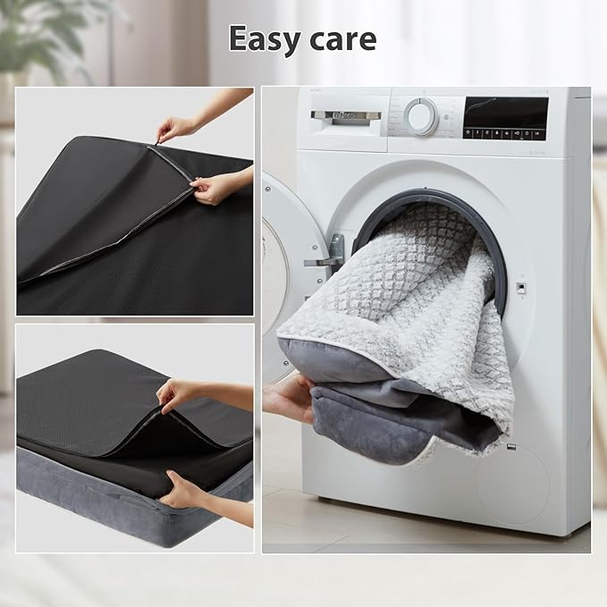 Orthopedic Dog Bed for Large Dogs, Egg Crate Foam Bed for Large Dogs, Equipped with Removable Waterproof Pillow Cover and Anti-Slip Bottom, Pet Bed
