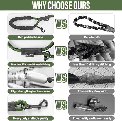 Long Leash for Dogs 10ft 16ft 30ft 50 Feet 100 Foot Tie Out Check Cord Recall Obedience Rope Lead Extra Longline Long Dog Leash for Small Medium Large Dogs Outdoor Training Camping Tracking