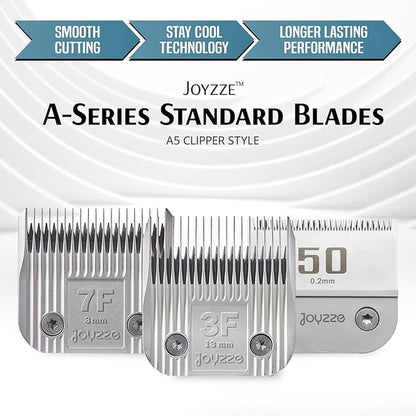 JOYZZE Raptor/Falcon Series A Blade - Professional Grade Dog Clipper Grooming Blade, Detachable, Replacement Blades - Stainless Steel, Coated Ceramic,(A Series 4F)